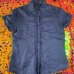August silk Button up polo shirt